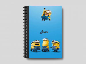 Capa de Caderno Minio personalizado (Envie o nome personalizado) Autocolante Fosco 22x32 Coloridas Verso   