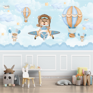 Papel de parede Aviador Urso - cod1285