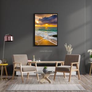 Quadro Personalizado Sunset  40cm L X 60cm A Moldura Preta   Imagens meramente ilustrativas